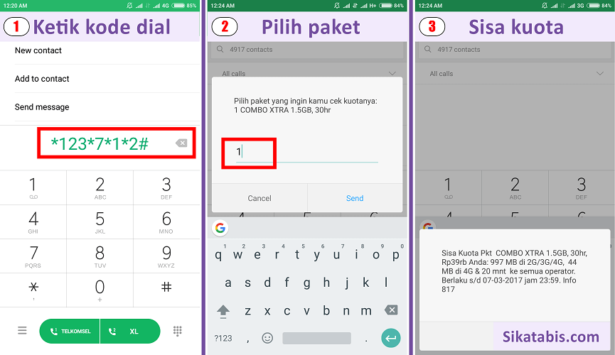 4 Cara Cek Sisa Kuota Xl 2018 Internet Nelpon Pulsa Masa Aktif Sikatabis Com