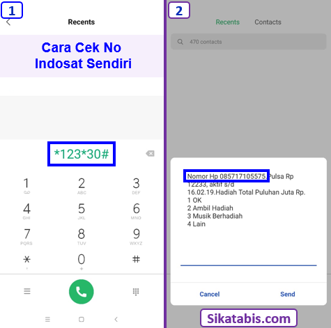 Cek no Indosat sendiri via kode dial 123