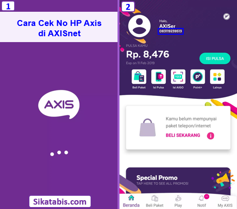 Cara cek nomor kartu Axis Sendiri di aplikasi AXISnet terbaru 2019