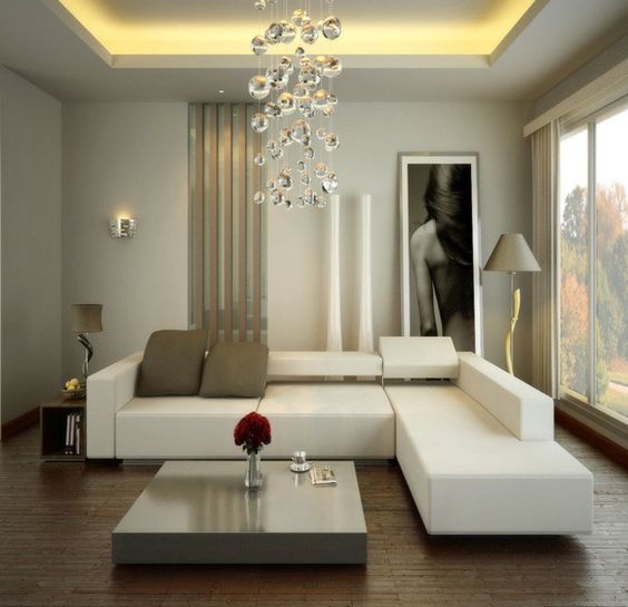 ruang tamu minimalis putih elegan