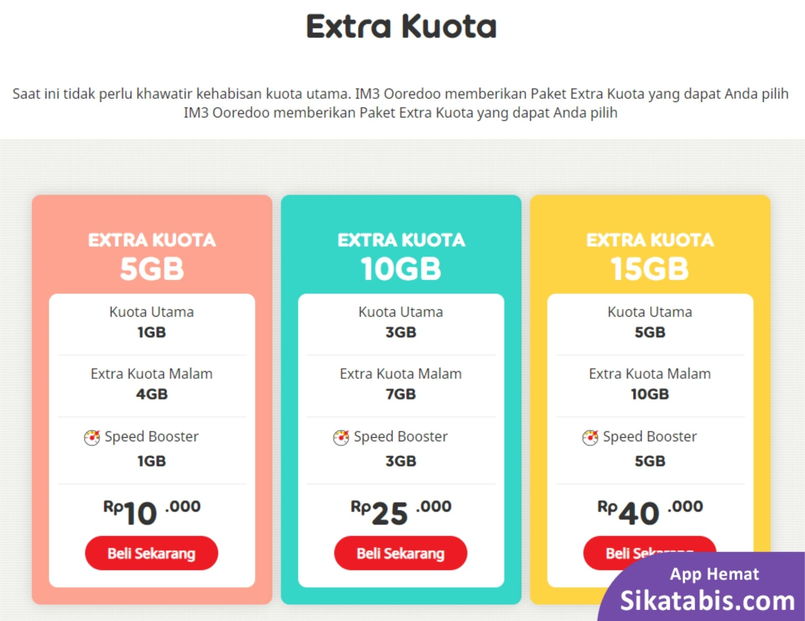 Paket Indosat Ooredo Extra Kuota